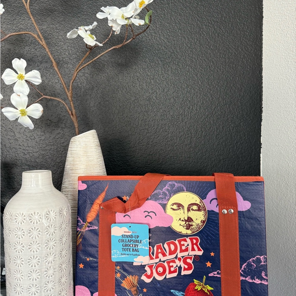 NWT TRADER JOES Standup collapsible grocery tote